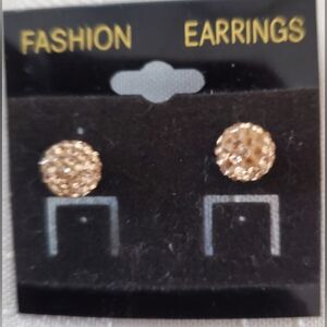 Elegant 6mm Sterling Silver, South Seas Gold Stud Earrings